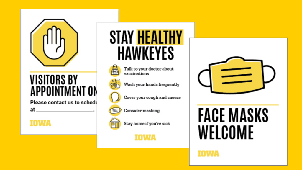 IOWA branded health and wellness signage